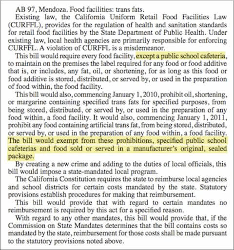 Michelle Antoinette vs. Governor Moonbeam: California bans trans fats everywhere except public school cafeterias
