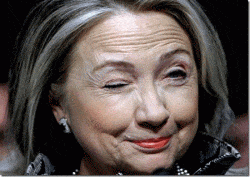 Hillary-Clinton=Winking