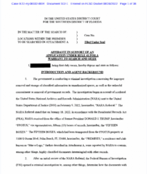 Mar-a-Lago Affidavit Pg 1