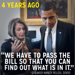 You have to pass it Pelosi