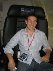 Aaron Bruns Twitter page photo, in Obama '08 chair