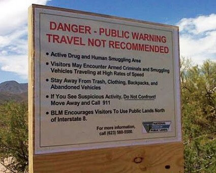 arizona border sign