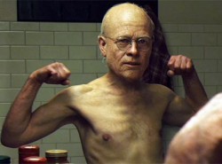 Benjamin Button prepares to celebrate "Old Guy With Young Chick Day"