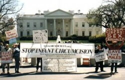 Circumcision protestors at the forefront of foreskin protest.