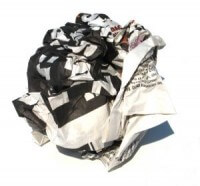 crumpled newspaper