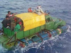 A group of prosperous Cuban patriots on a weekend cruise to Miami