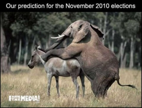 election prediction 2010 elephant screws donkey