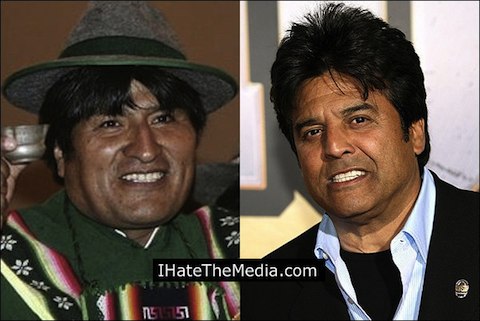 Separated at birth: Bolivian strongman Evo Morales and CHIPS star Erik Estrada