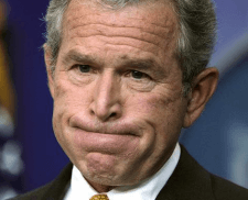 No matter how hard he thinks, George Bush can't remember any support from the New York Times