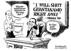 He bows to kings, he bows to dictators, and now he bows to the inevitable: Obama to resume Gitmo trials