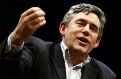 Gordon Brown demonstrates the liberal masturbation that is global warming.