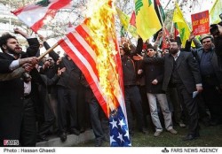 Iranian students demonstrating their love for America now that Barack Obama is president