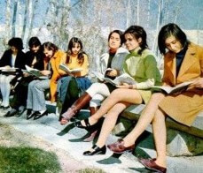 Young, Westernized Iranian women in 1979.