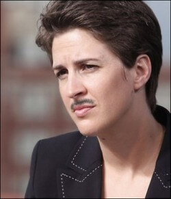 Rachel Maddow with mustache