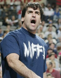 Mark Cuban turns turns from Dr. Jeckyl to Mr. Hyde while watching his Dallas Mavs play