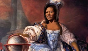 Michelle Obama waiting at mailbox for a royal wedding invitation that’s never going to arrive