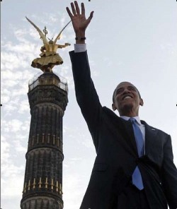 obama berlin Obama visited Berlin in better times. (Translation: When it was all about him)
