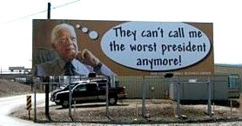 Barack Obama Jimmy Cater billboard