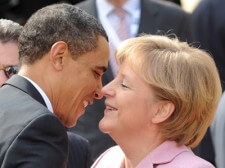 And then Obama fantasized that Angela Merkel said, "Hey, big boy, lose the linebacker chick and meet me in my room."