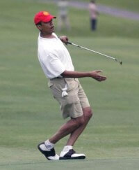 obama plays golf