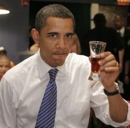 Obama drinks beer like he's at an English Tea Party 3