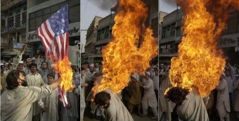 terrorist on fire flag terrorist-on-fire
